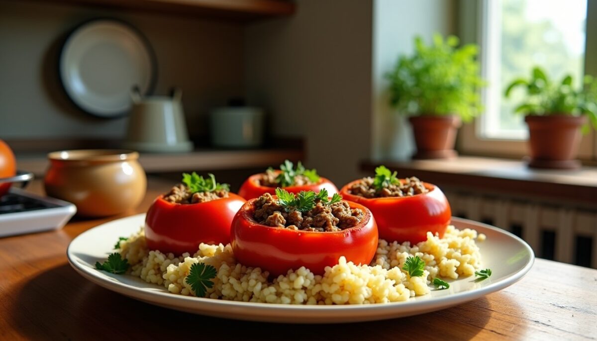 Tomates farcies délicieuses et riz au four : une recette simple pour régaler toute la famille