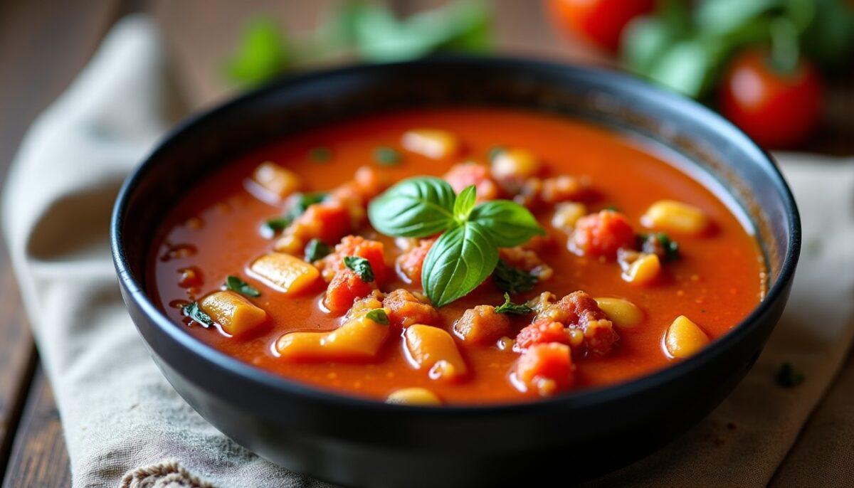 Minestrone express : une soupe italienne savoureuse et saine prête en un clin d'œil